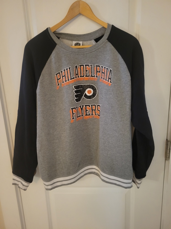 Tops - Philadelphia Flyers Grey & Black Raglan Sweatshirt